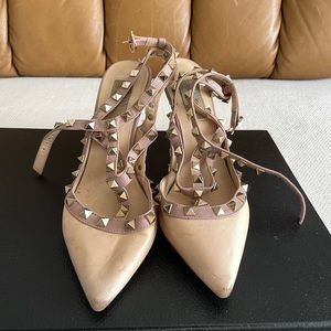 Valentino rock stud heels, nude